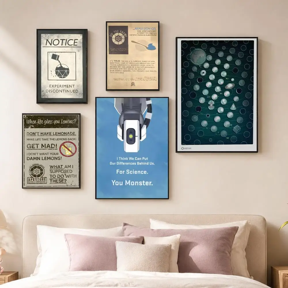 Game P-Portal Poster Vintage PP Paper Wall Art Home Decor Print for Bedroom Living Room Aesthetic Gift