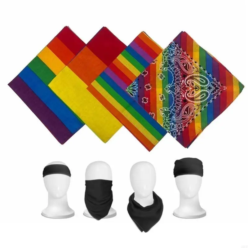 

4pcs Square Scarf Bandana Unisex Head Scarf Spear Sarffe Share Shear Purf Scarf для модного образа в разных случаях