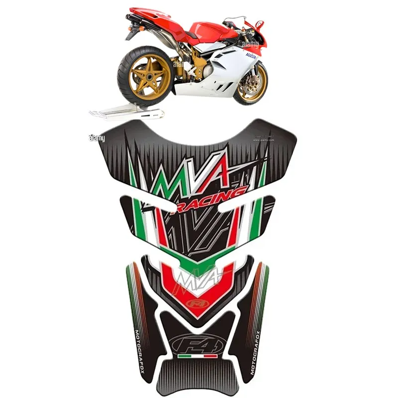 For MV Agusta 750 / 1000 F4 Motorcycle Tank Pad Protector 3D Gel Sticker Decal - 2