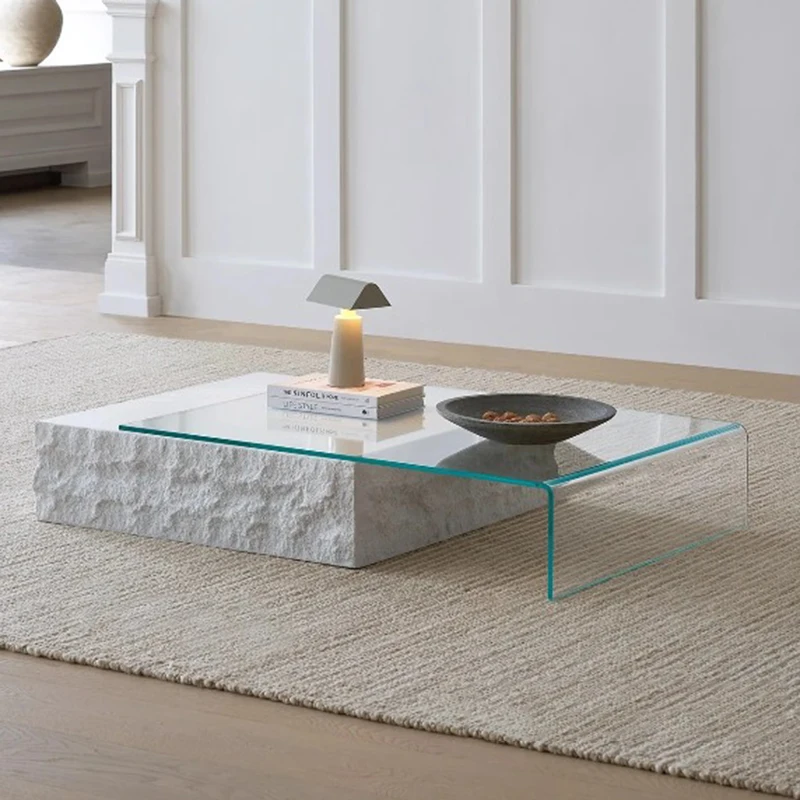 طاولة قهوة خشبية فاخرة مستطيلة محايدة وحديثة وأنيقة خدمة طاولة قهوة كبيرة تصميم عصري Mesas Bajas ديكور منزلي