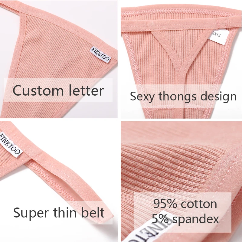 3Pcs/set Cotton Thongs M-XL Sexy Bikini Panties Women T-Back Underpants Girls Low Waist G-string Underwear Female Lingerie 2023