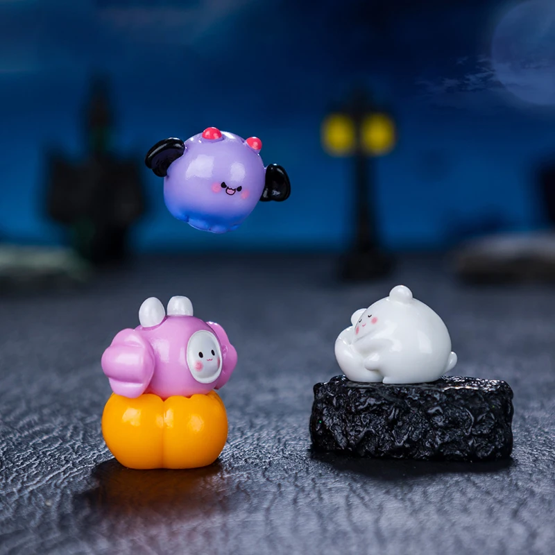 Halloween Miniature Figurines Kawaii Micro Landscape Accessories Halloween Ornaments Room Office Desktop Decor