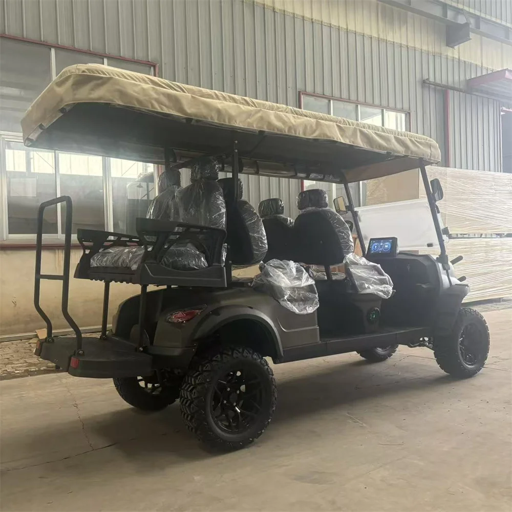 جودة عالية 4 6 مقاعد مع زر واحد بدء التصميم الجديد 4 × 4 4WD 7.5 KW محرك تيار متردد على الطرق الوعرة عربة جولف كهربائية #2