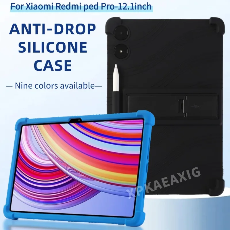 

For Xiaomi Redmi Ped pro 12.1inch Tablet Case Shockproof Soft Silicon Protective Cover with Stand