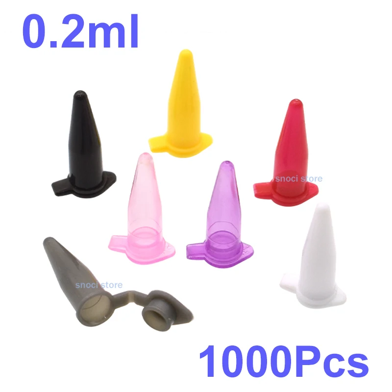 

0.2ml Microcentrifuge Tubes with Snap Cap Polypropylene 1000 Pcs Small Vials with Caps for Sample Storage Without Leakage