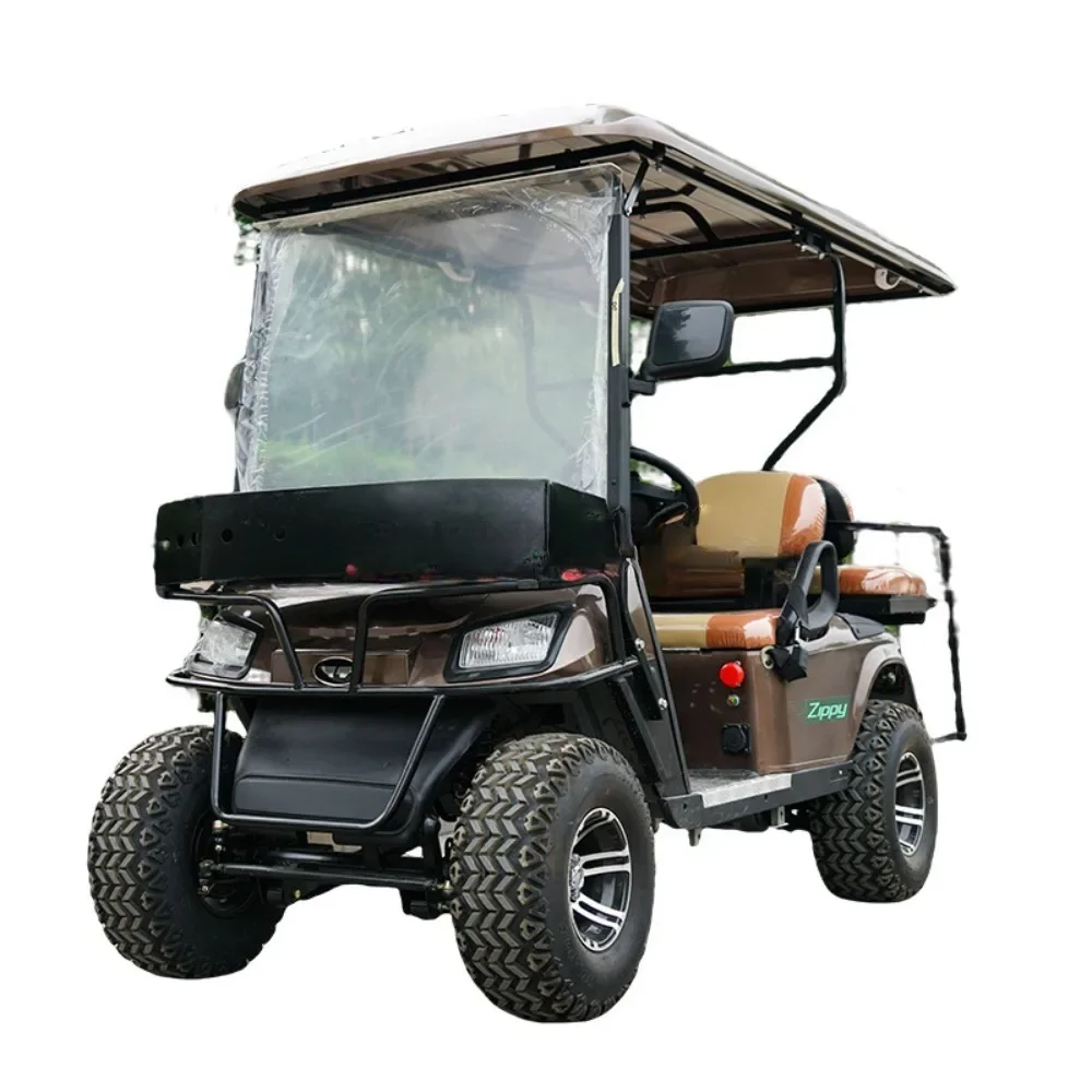 For 4 Seats Golf Buggy Tourist Attractions Hotel Connecting Four-Wheel Off-Road Battery Car Electric  Cart