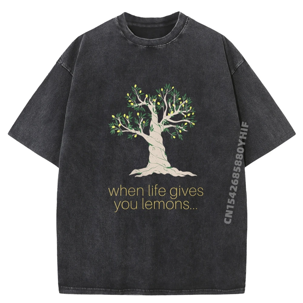 

Жизнь дает вам лимоны, цитата, дерево, лимон, футболка большого размера, ограниченное время, специальная роскошная одежда, мужские потертые футболки