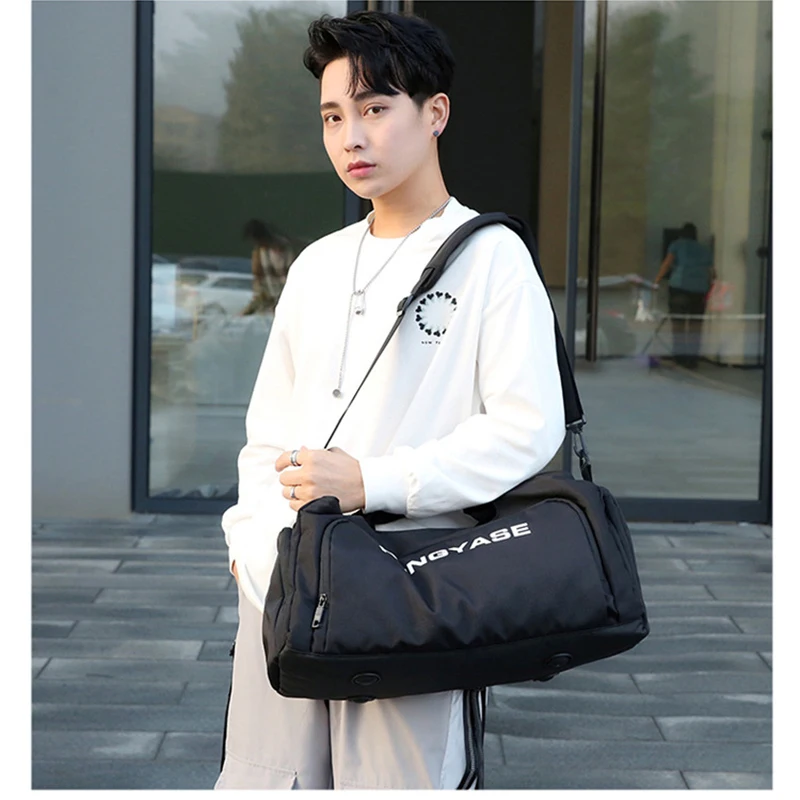 Imagem -06 - Travel Tote Gym Sports Bolsa para Homens e Mulheres Fitness Duffle Shoe Pocket Bagagem Mala Square Handbags Weekend Shoulder Boston Bag