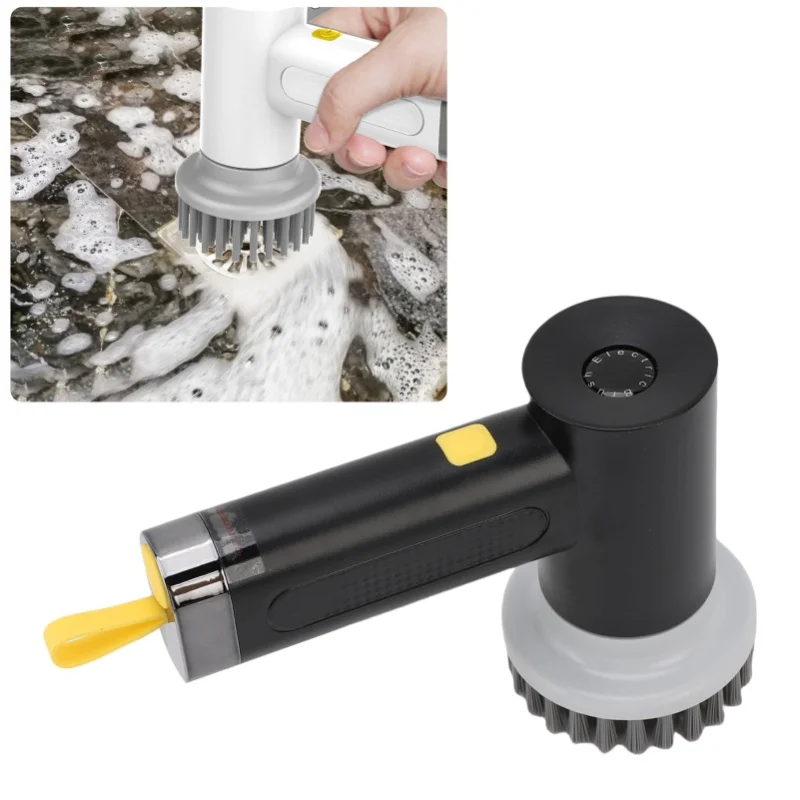 فرشاة تنظيف دوارة كهربائية 2 سرعات دش لاسلكي مع 3 رؤوس قابلة للاستبدال لنافذة بلاط المطبخ والحمام
