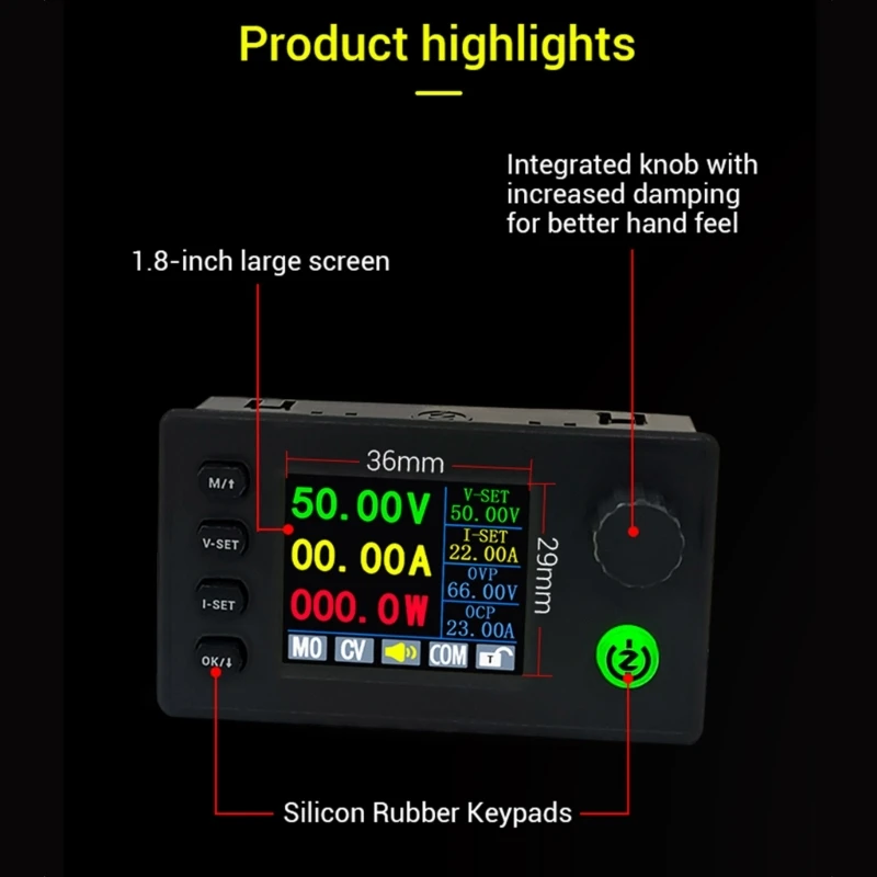 Direct Current Step Down Variable Regulator Input 6-75V Output 0-65V 22A Adjustable Bucking Converters Voltages Stabilizers