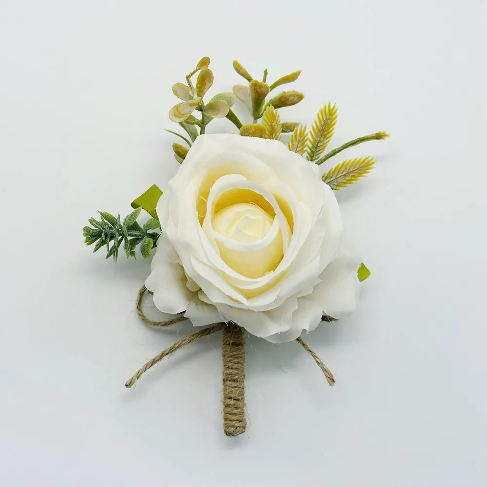 Champagne Wedding Boutonniere Boutonnière Mariage Homme Bridesmaid Wedding Party Decoration Supplies