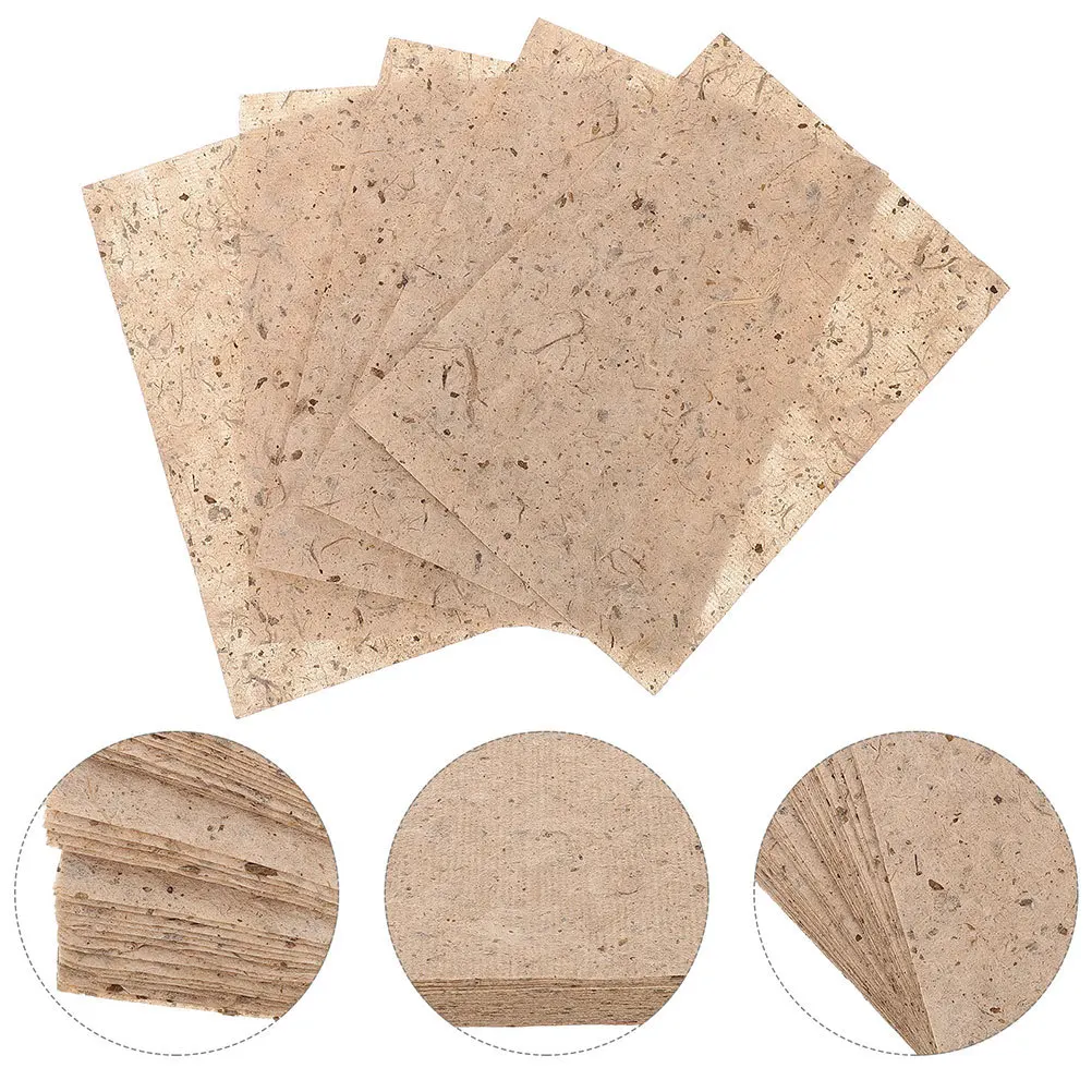 

20Pcs Sustainable Bark Paper Sheets Handmade for Decoupage Calligraphy Scrapbook Art Rice Paper Calligraphy Papers Sheet