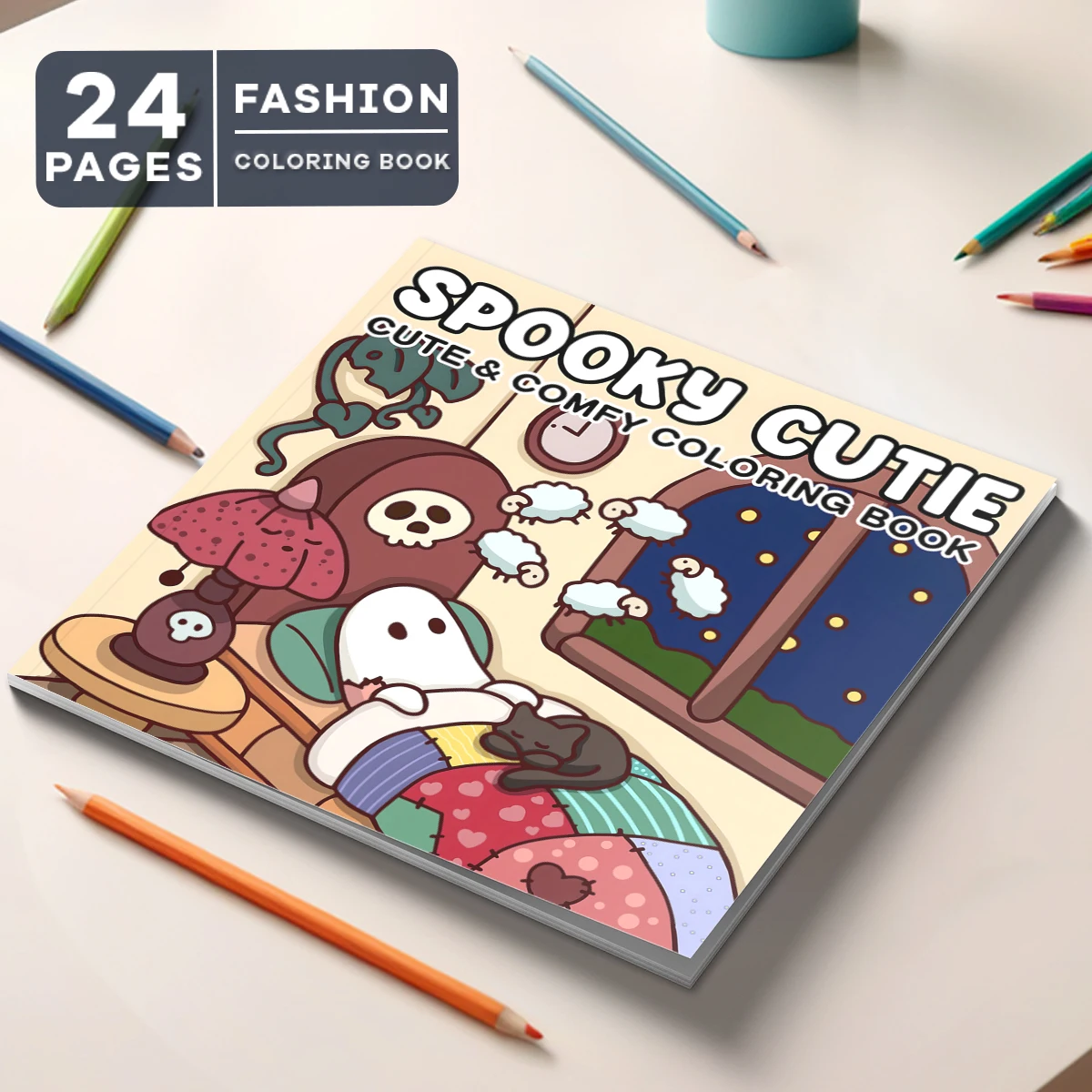 

Charming Coloring Book: Explore the Delightful Life of Cute Little Spirits in Their Cozy Rooms