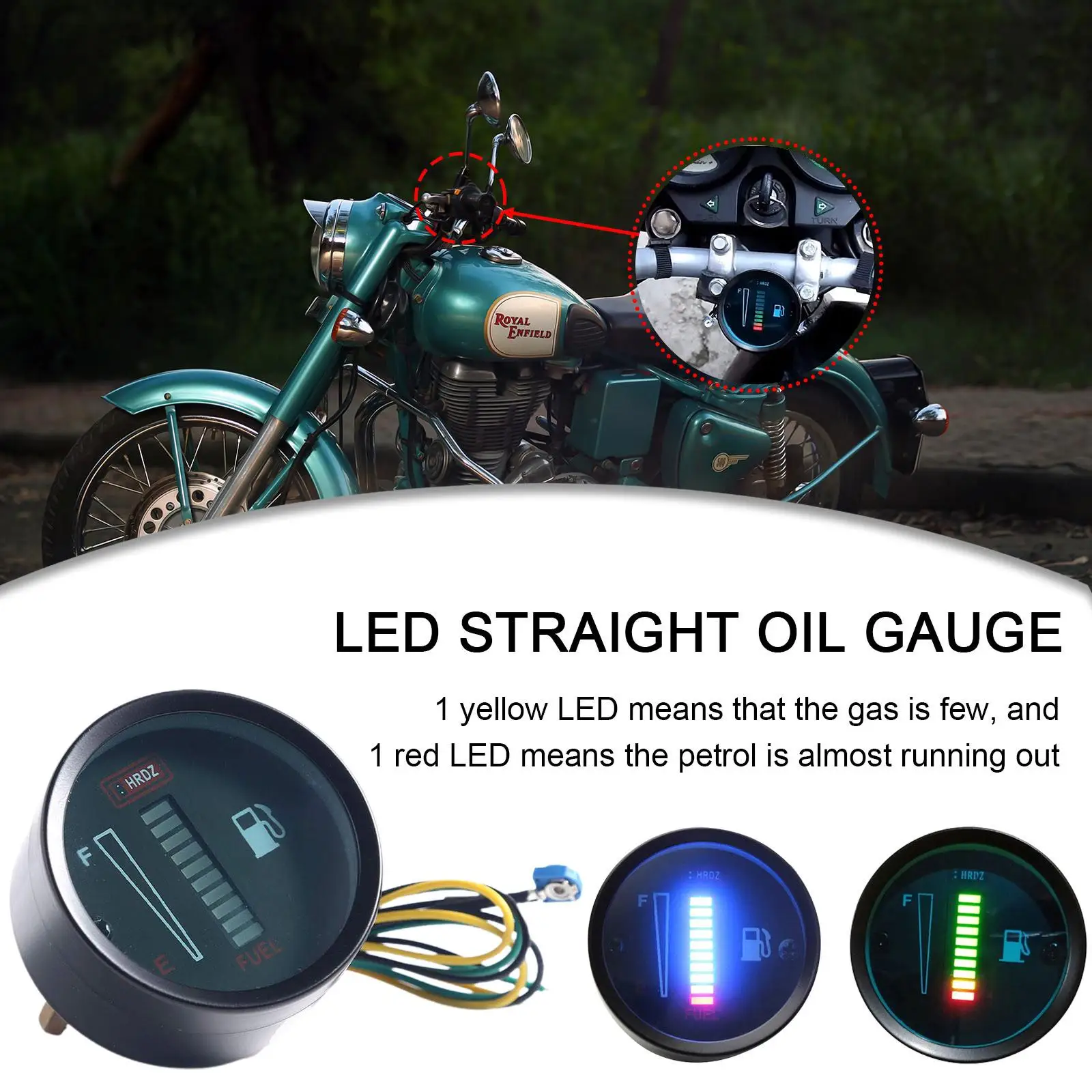 

2Inches 52mm Car Motorcycle Fuel Level Meter Gauge Automotive Display Light Modification 12V Gauge LED 8 Q6S9