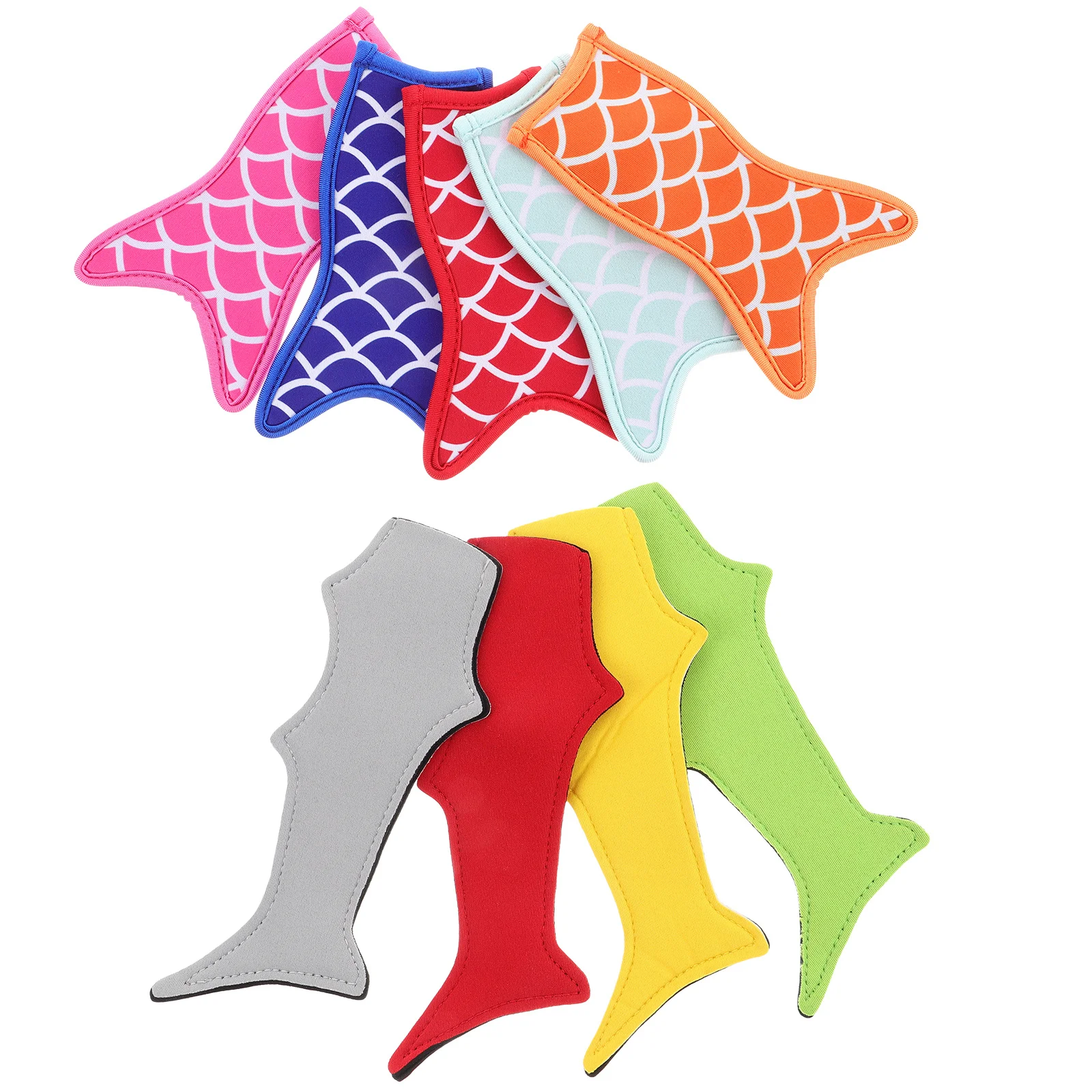 

10pcs Ice Lolly Covers Reusable Mermaid Shark Design Insulated Sleeves For Freeze Pops Ice Sticks Yogurt Bars Party Barbecue