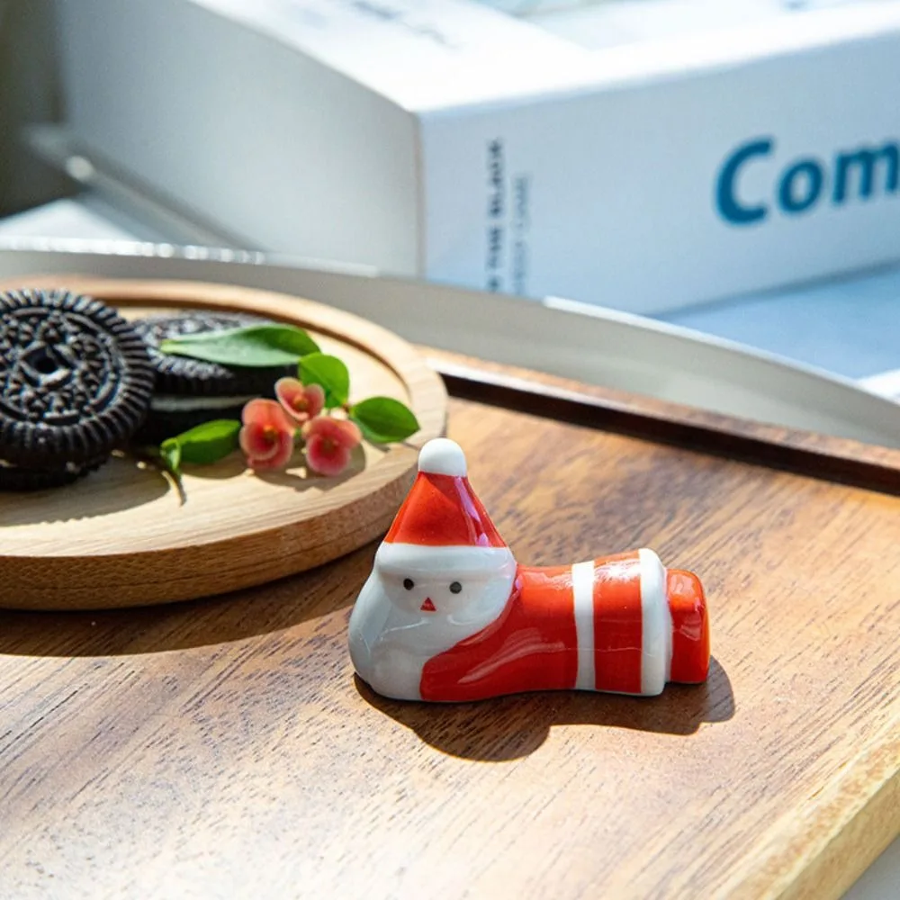 

Chopstick Holder Ceramic Pen Rest Spoon Fork Rest Stand Christmas Ornaments Writing Painting Brush Holder Desktop Ornaments
