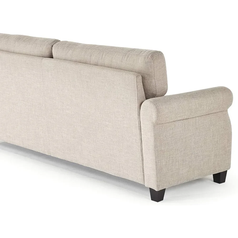 Living Room Sofa, Easy, Tool-Free Assembly, Beige Couch Sofa