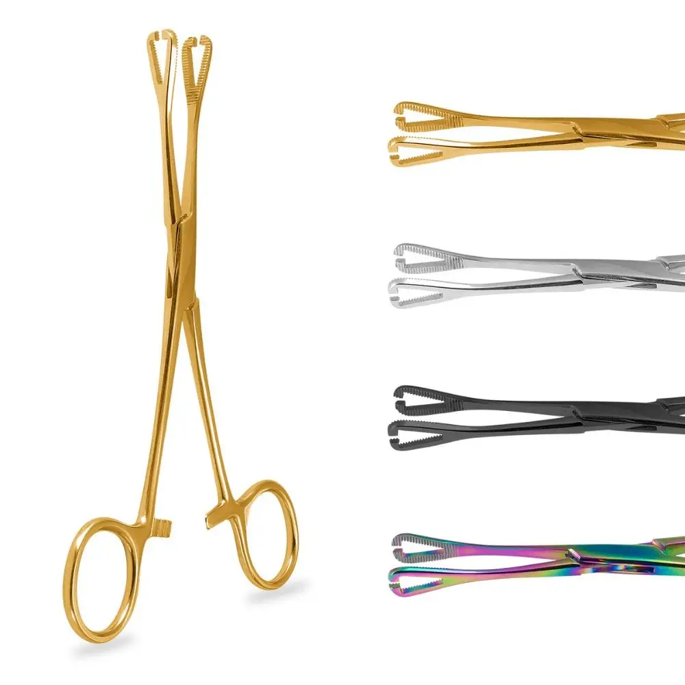 

Body Jewelry Tool Stainless Steel Piercing Clamp Body Piercing Puncture Tool Disposable Professional Tool Tweezers