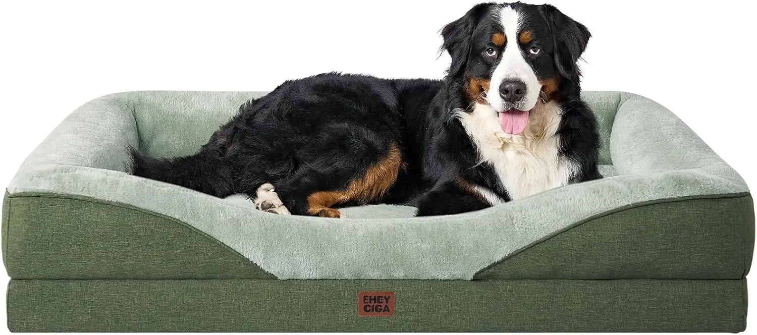 

Orthopedic XL Dog Bed for Large Sized Dog, 42x30x7.5 Inch Extra Large Memory Foam Dog Couch Bed with Sides, Waterproof L