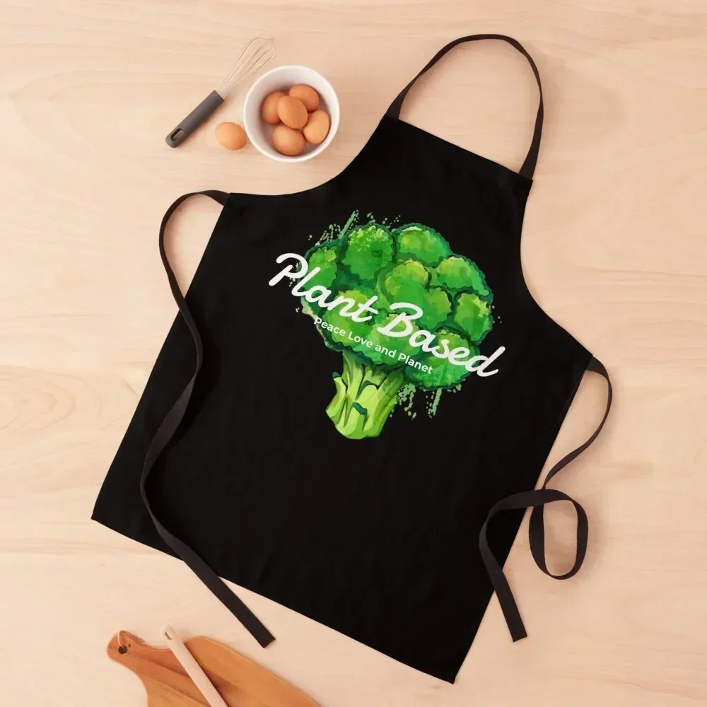 

Plant Based Peace Love and Planet Broccoli Tee Apron Beauty Kitchen And Household Goods chefs Apron