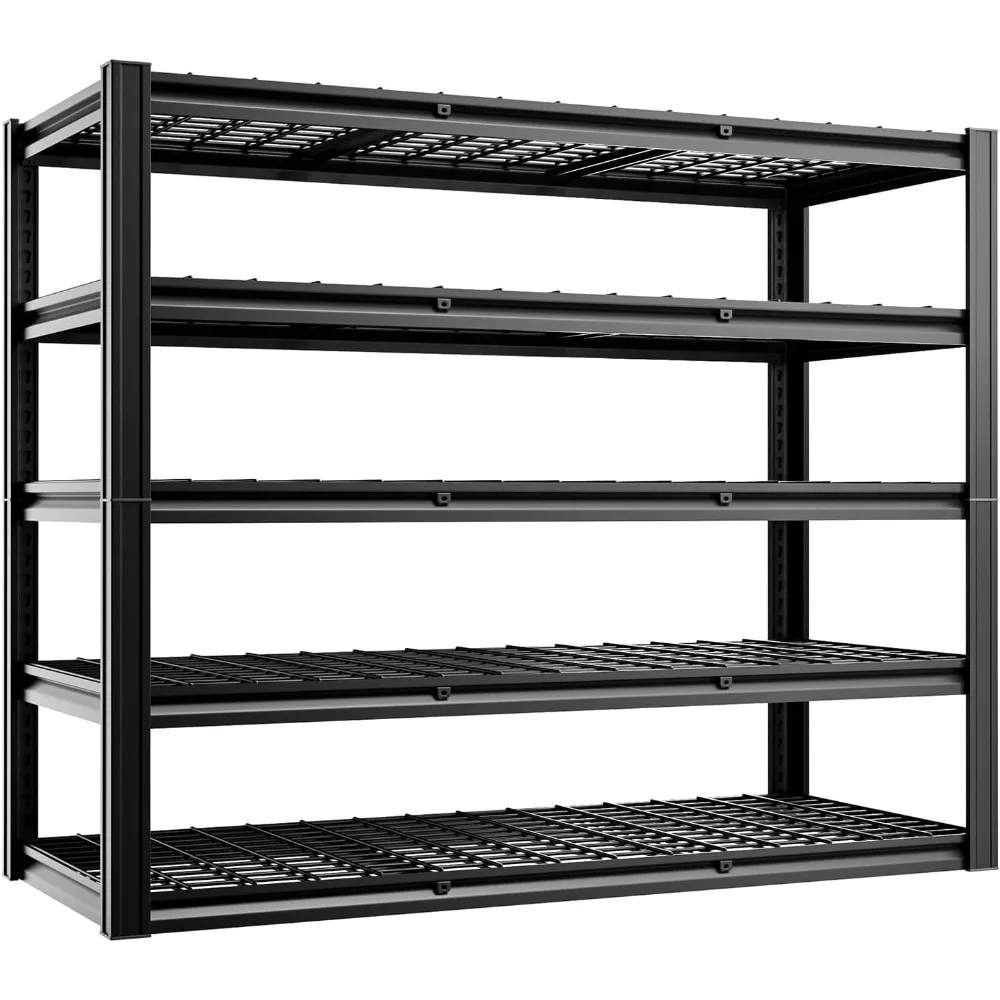 

5-Tier 60”W x 24”D x 72”H Garage Shelving Storage Shelves 3000LBS Heavy Duty Metal Shelf Adjustable Rack Units Suitable for Gara