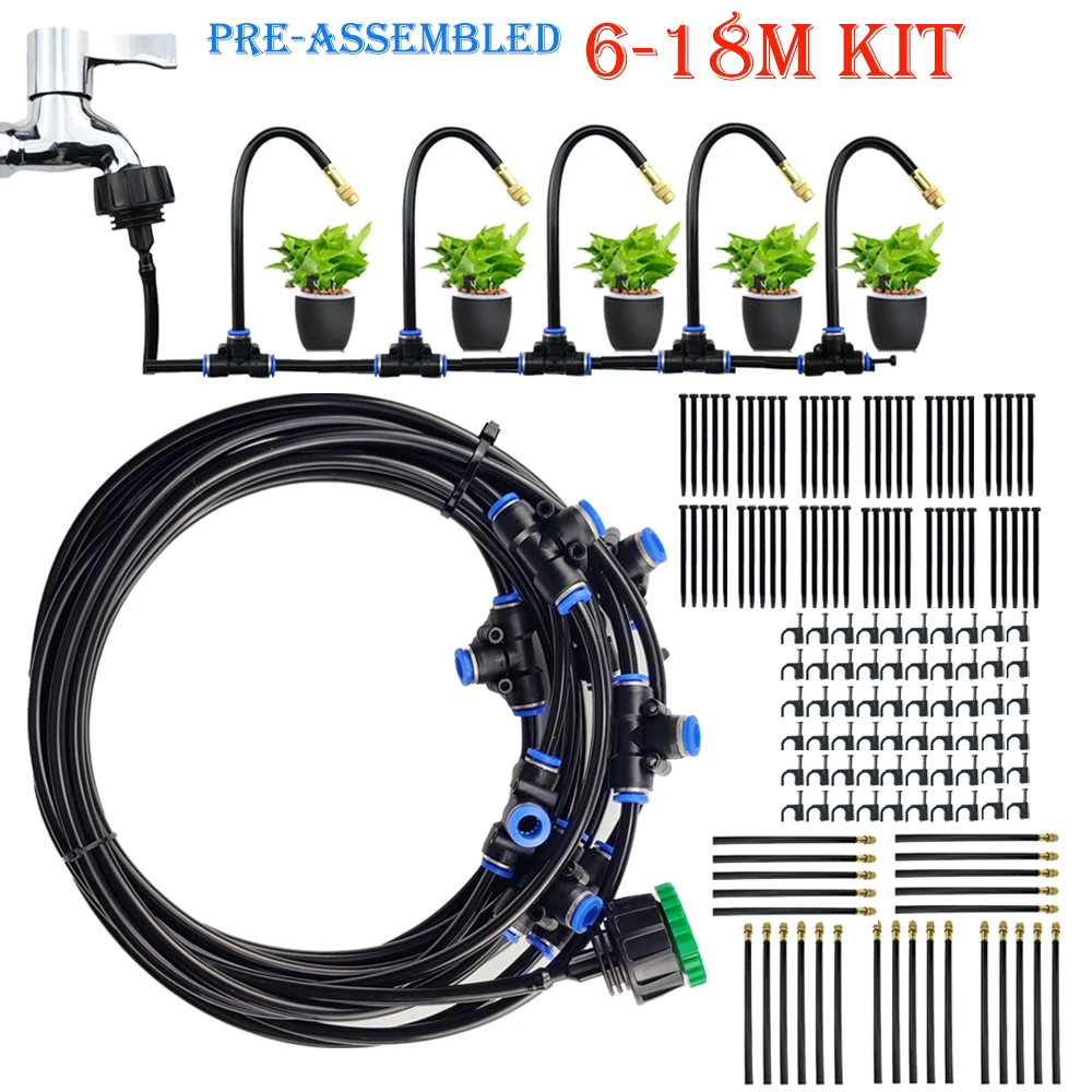 Garden Greenhouse Irrigation Kit with Fogging Nozzle for Humidity Control Ideal for Reptile Terrariums