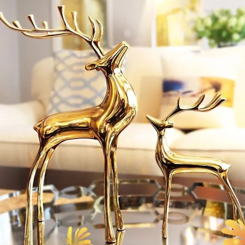 

Pure Copper Fortune Deer Decoration Light Luxury Brass Decoration Gift on Parties Birthdays Holidays Living Room Decoration