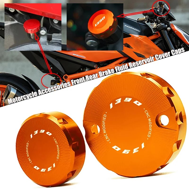 Moto Accessories Aluminum Front Rear Brake Fluid Reservoir Cap For KTM 1390 Super Adventure R S Evo 1390 SAS 1390 Duke R GT Evo