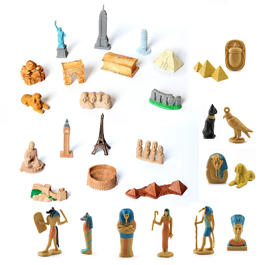 Realistic Mini Ancient Egypt,Around The World Building Architectural Models Playset Miniature Educational Party Decorations Toys