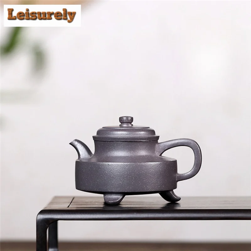 

180ml Boutique Yixing Purple Clay Teapot Handmade Pot Raw Ore Steel Grey Section Mud Kettle Zisha Tea Set Tea Services Supplies