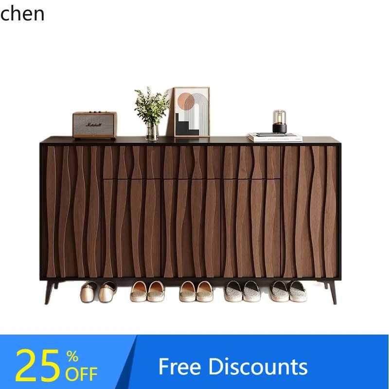 

BF Shoe Cabinet Home Solid Wood Entrance Wall-Mounted Storage Cabinet Integrated Shoe Rack