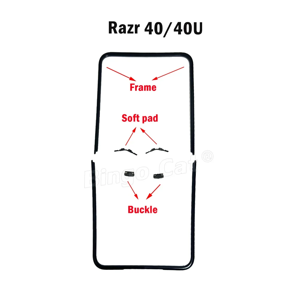 Novecel For Motorola Moto Razr 40 50 60 Ultra 40U 60U Front Screen Stand Middle Bezel Frame LCD Display Bracket Hoder Repair