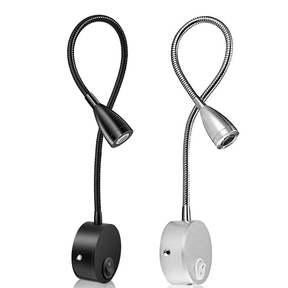 LED Flexible Hose Wall Lamp 360 Degree Rotation Gooseneck Tube Lamp Flexible Eye Protection Sconces Study Reading Wall Light