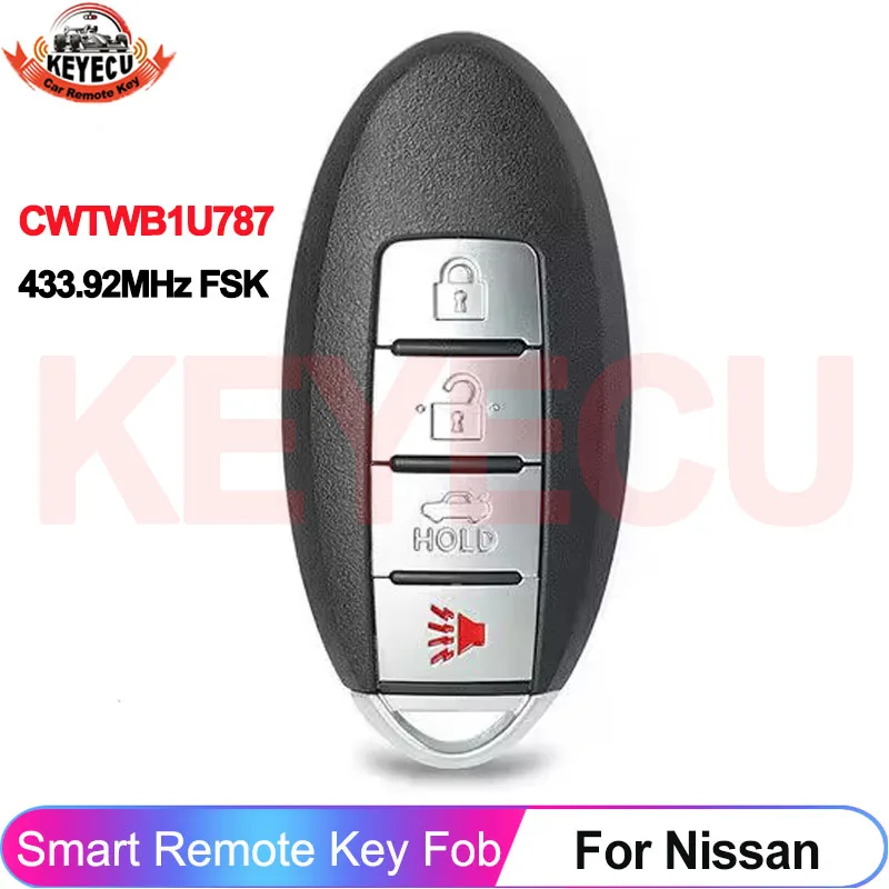 

KEYECU CWTWB1U787 433 МГц для выбора Armada Infiniti Sentra M35 Q70 QX70 M37 M56 Smart ID46 Чип 4 кнопки дистанционного управления брелок