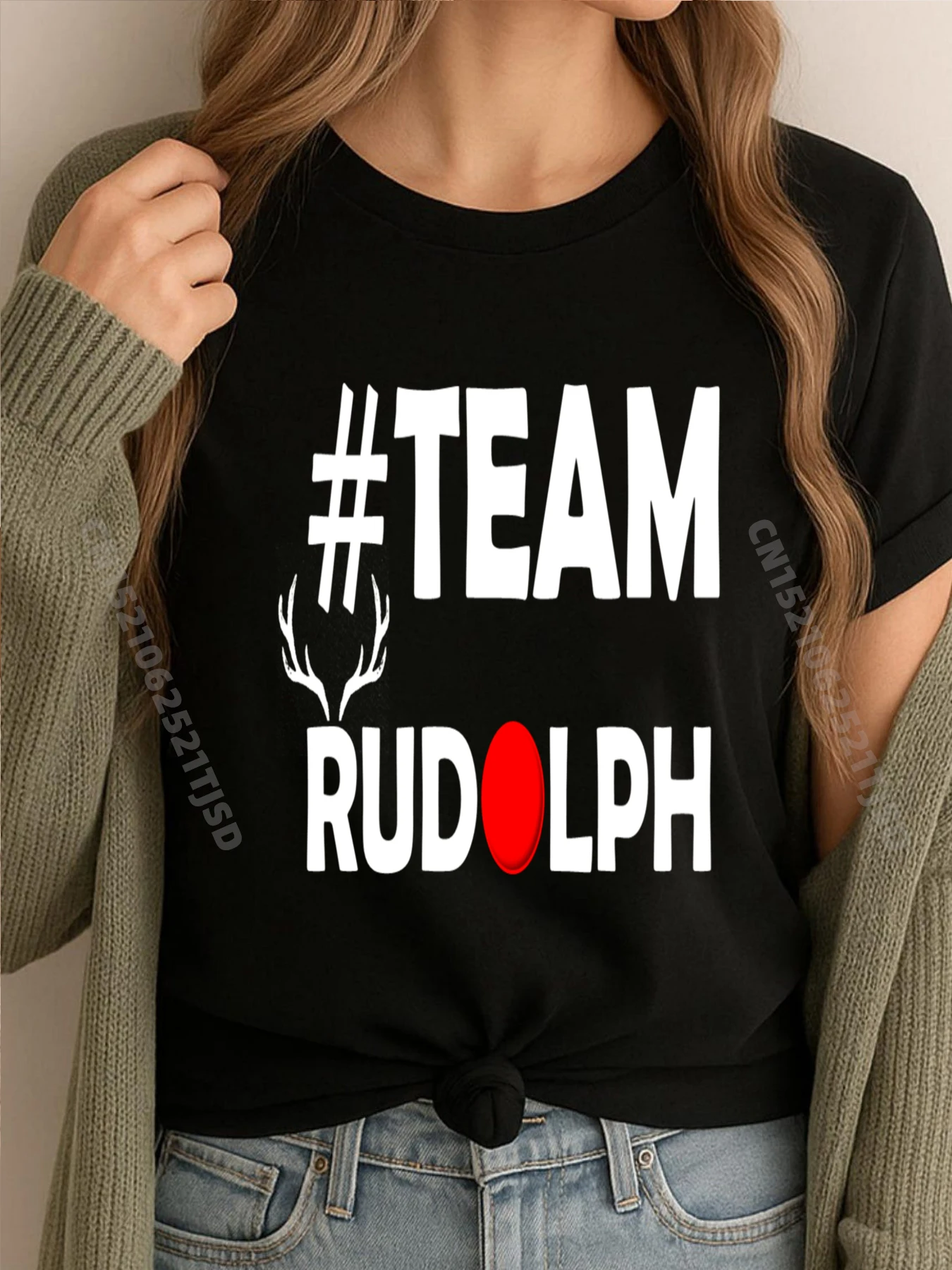 

Team Rudolph Cool Christmas Reindeer Jumper Хлопковые футболки с рисунком Camisas De Hombre Vaporwave