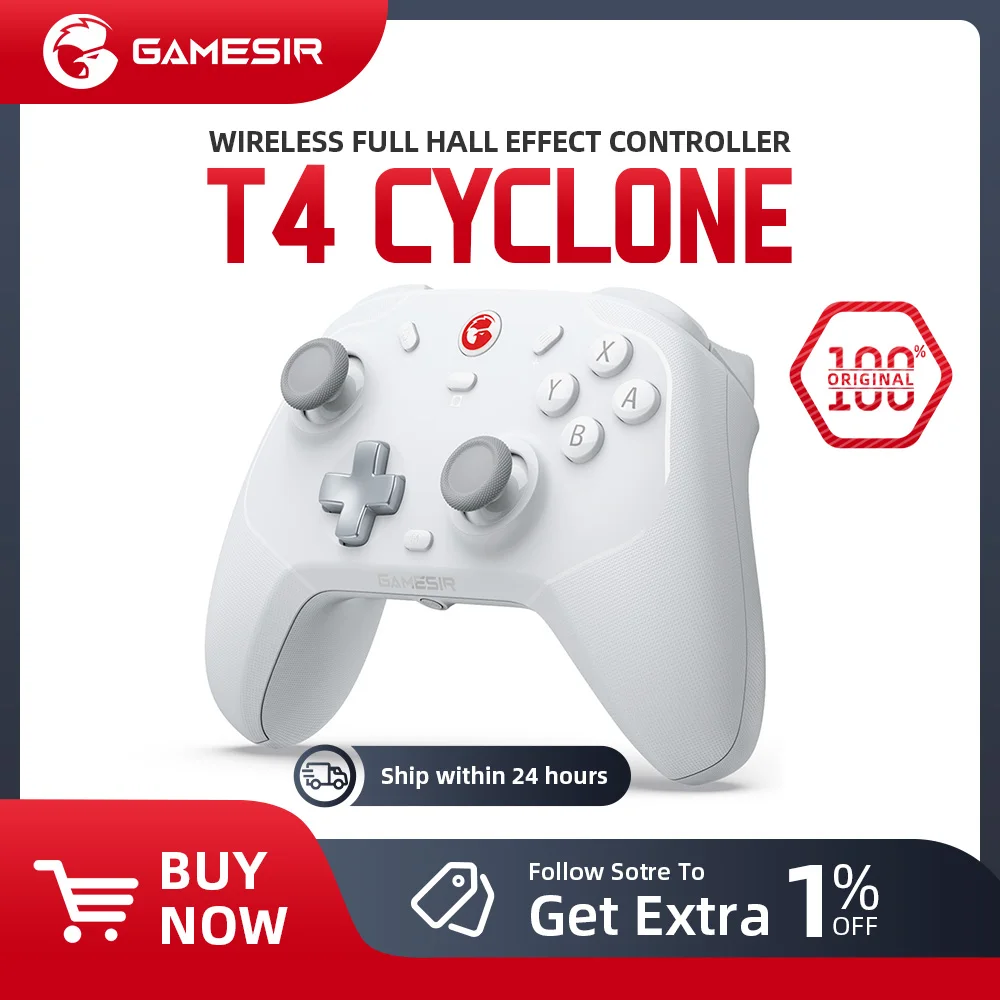 Беспроводной контроллер GameSir T4 Cyclone с поддержкой шестиосевого гироскопа с датчиком тела-для Nintendo Switch Steam Android PC ios Беспроводной контроллер GameSir T4 Cyclone с поддержкой шестиосевого гироскопа с датчиком тела-для Nintendo Switch Steam Android PC ios
