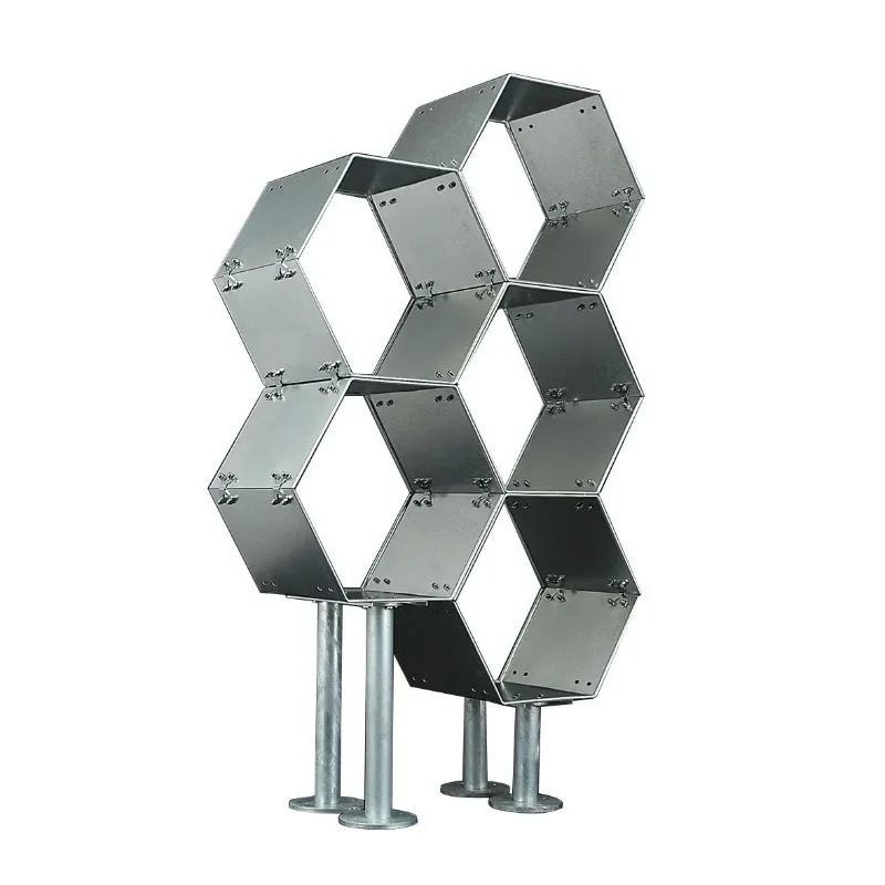 

Galvanized honeycomb display rack, display storage space partition storage flower stand