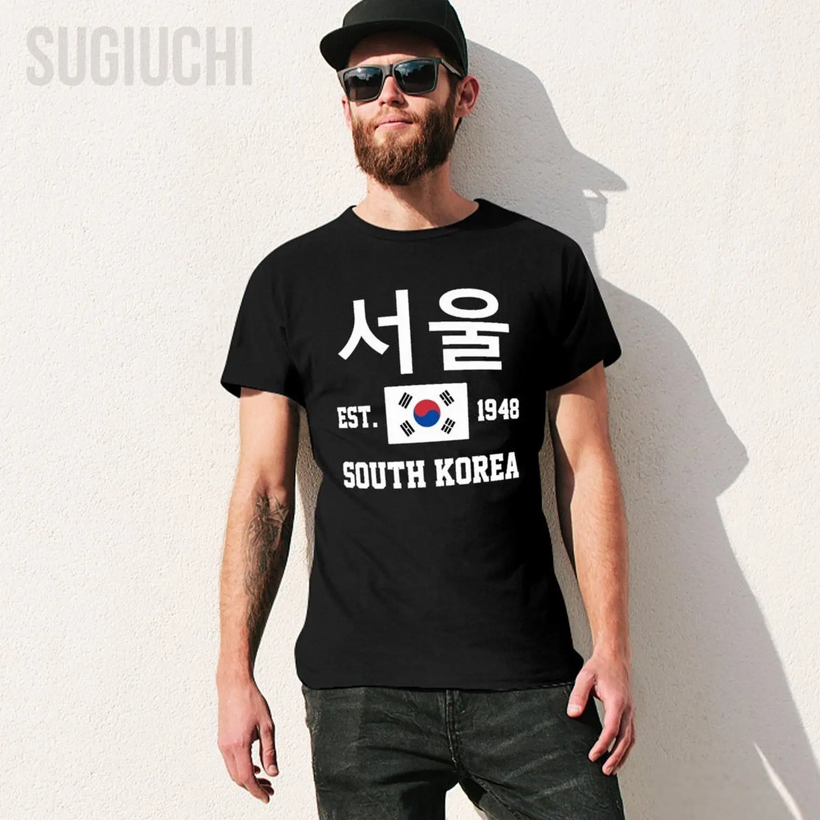Flag of South Korea EST.1948 ์์ธ Seoul Men Tshirt Tees T-Shirt O-neck T Shirts Women Boys Clothing 100% Cotton