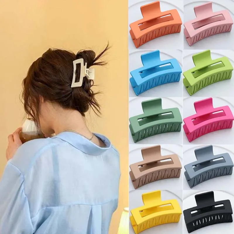 New Simple Korean Women Plastic Hair Claw Hair Clip Head Wear Fashion Large Size Hair Clip Crab Tube Hair Ornaments Jewelry