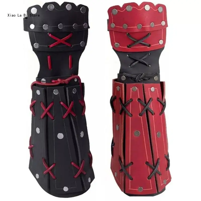 Classical Arm Guard Adjust Rivets Studded Arm Sleeves Medieval Knight Arm Gauntlets for Women Male RolePlay Arm Bracers