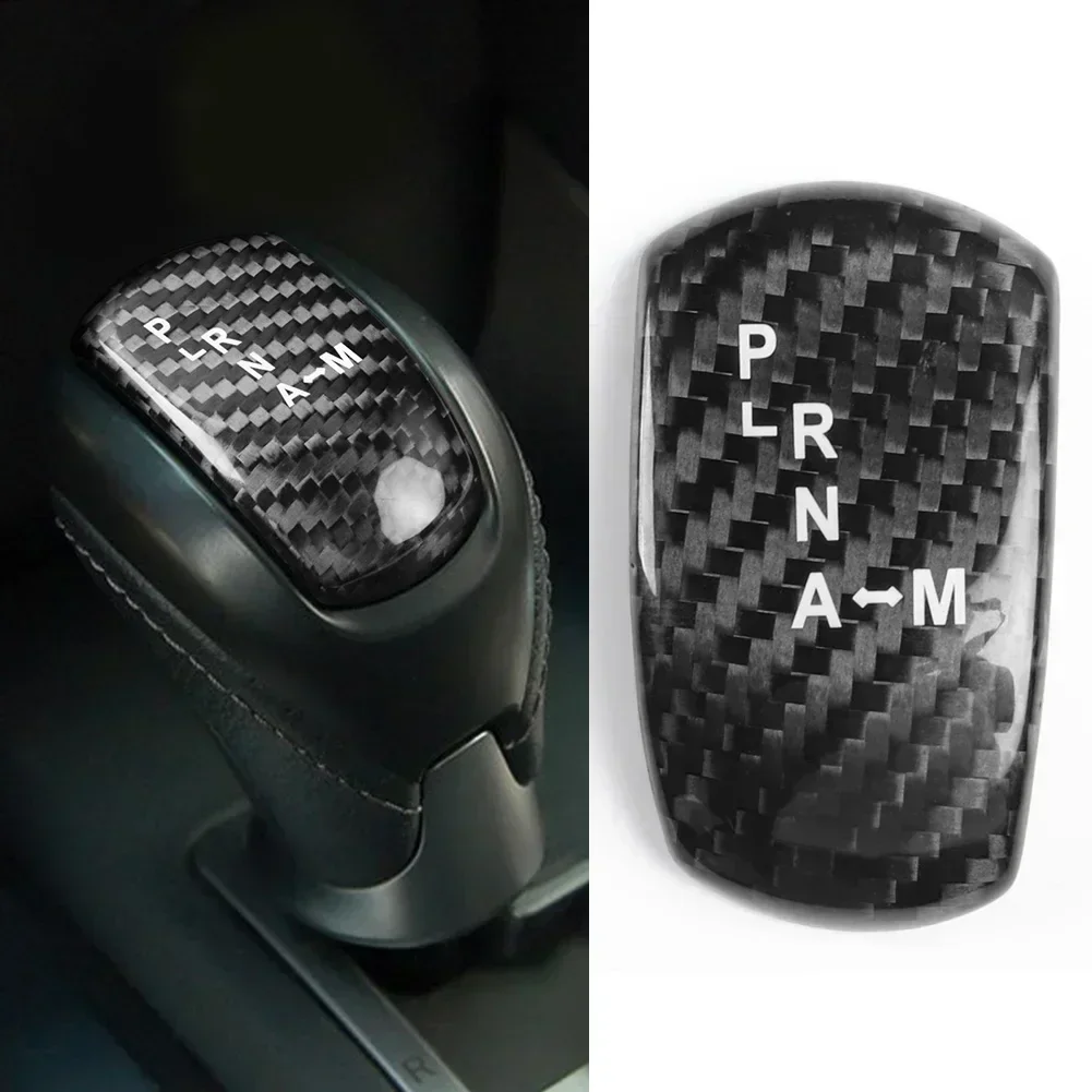 1PCS For NISSAN GTR R35 2008-2016 Gear Shift Knob Engine Button Cover Carbon Fiber Center Console Gear Shift Knob Cover Black