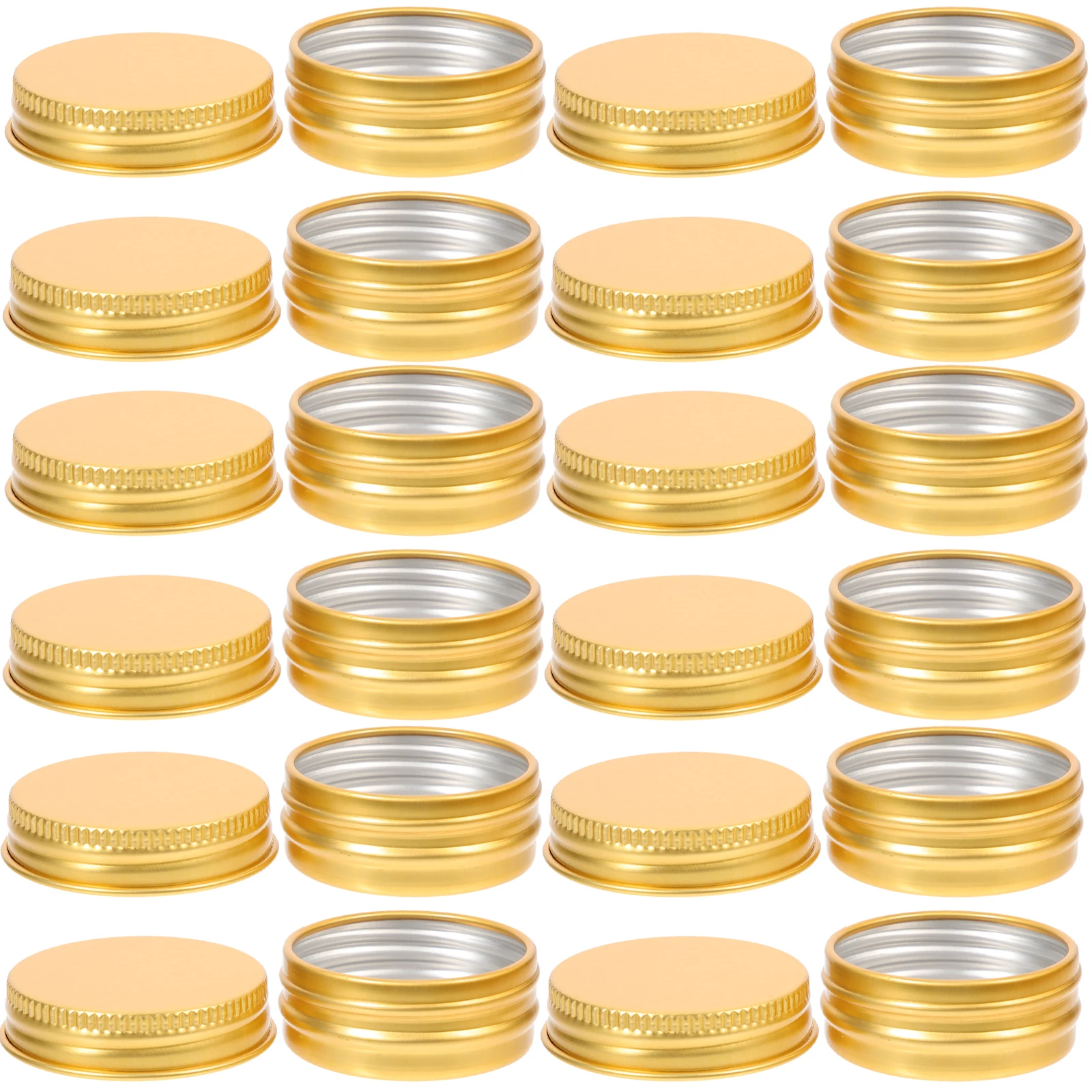 

24 Pcs C Jar Aluminum Containers Round Metal Tin Cans Lids for Crafts Travel Aromatherapy Storage Boxes Small Tin Boxes