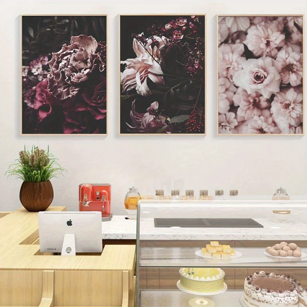 2D Flat 3pcs Unframed Heimlich Premium Poster Set WITHOUT Picture Frame DIN A Stylish Collage Posters with Modern Wall Decor