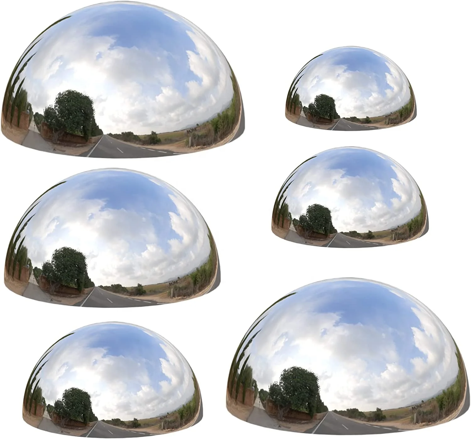 Stainless Steel Half mirror Bowl Hollow Hemisphere Ball For Outdoor Decoration Shopping Mall Decor Wall Decorated