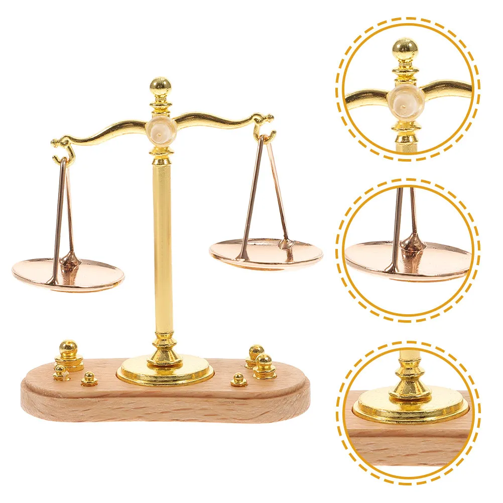 

2Pcs Miniature Balance Scale Detailed Realistic Chic Decor for Miniature House Decoration Micro Landscape Photography Kids