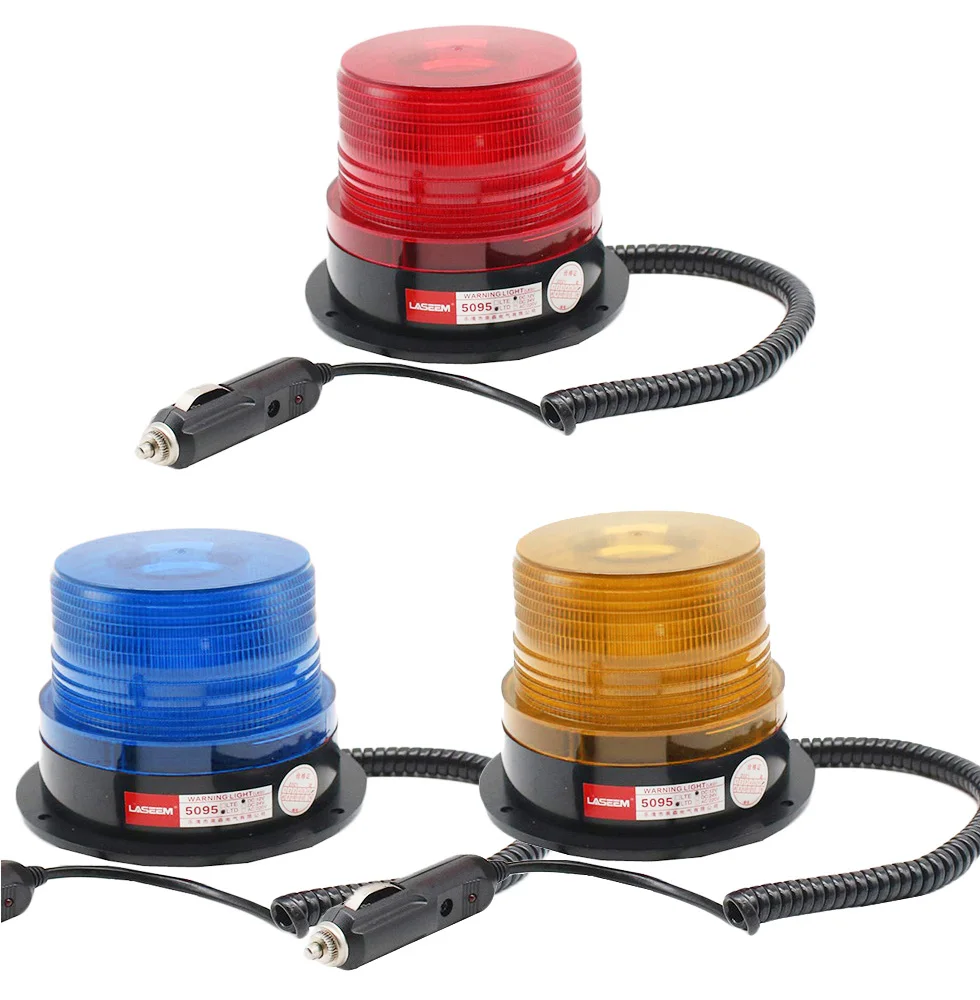 N-5095 12V/24V with cigar lighter Signal Warning light Rolling LED Flashing Emergency lights Beacon Lamp with Magnetic Mounted