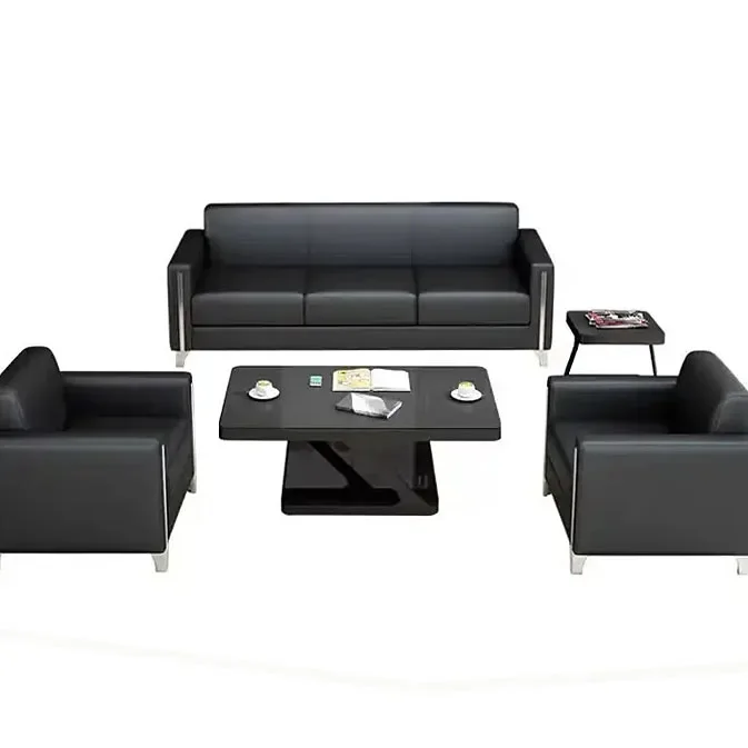 z Office Furniture Modern Comfortable and Minimalist Office Sofa Sectional Sofa Set European Style Sofa in Leather