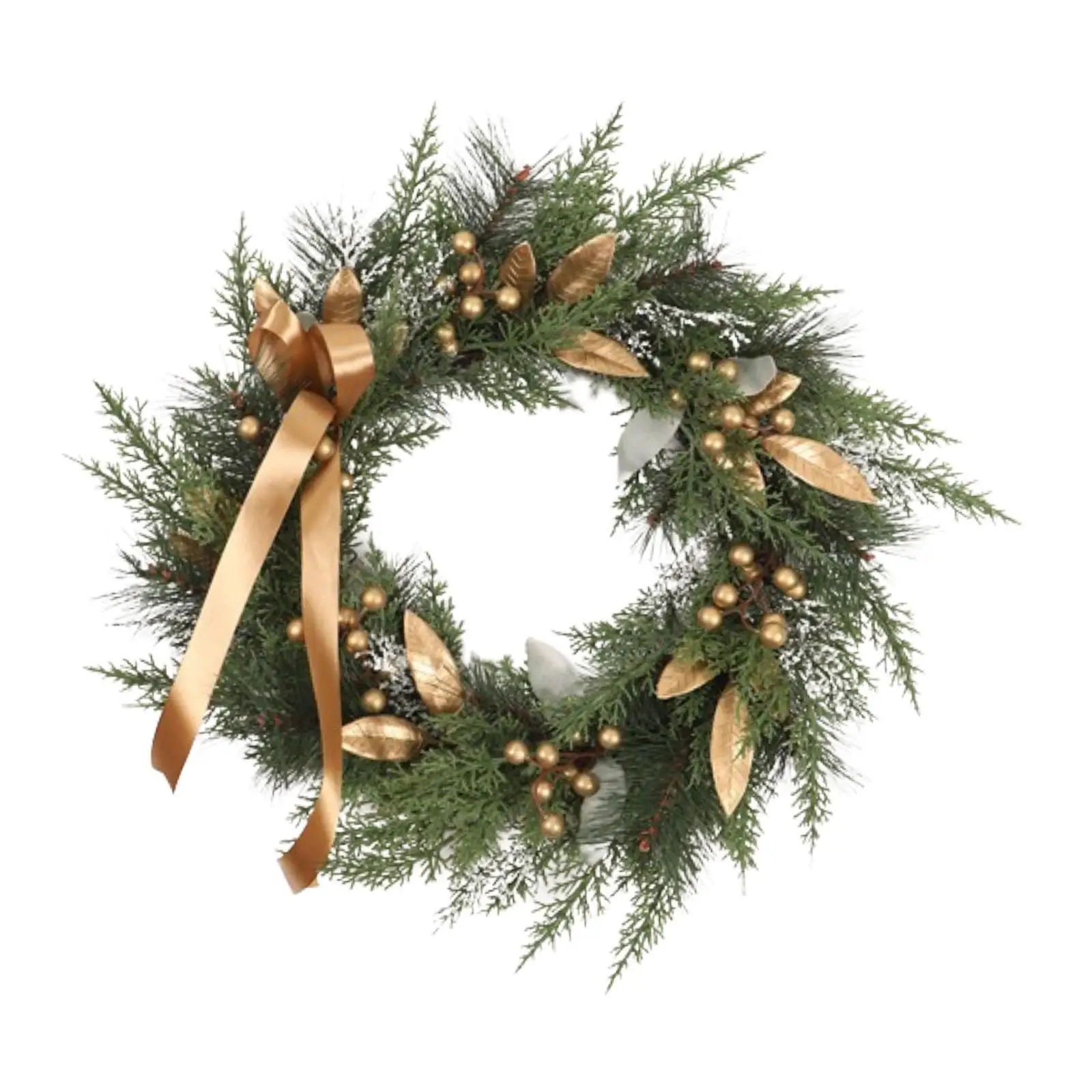 Christmas Wreath for Front Door 55cm Decorative Round Green Artificial Wreath for Window Porches Bedrooms Indoor Living Rooms