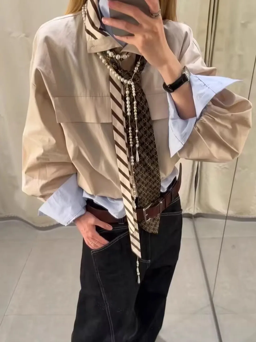 

Новая женская рубашка в стиле преппи с длинным рукавом и контрастным воротником, из хлопковой марли, свободного кроя, на пуговицах, весна-лето