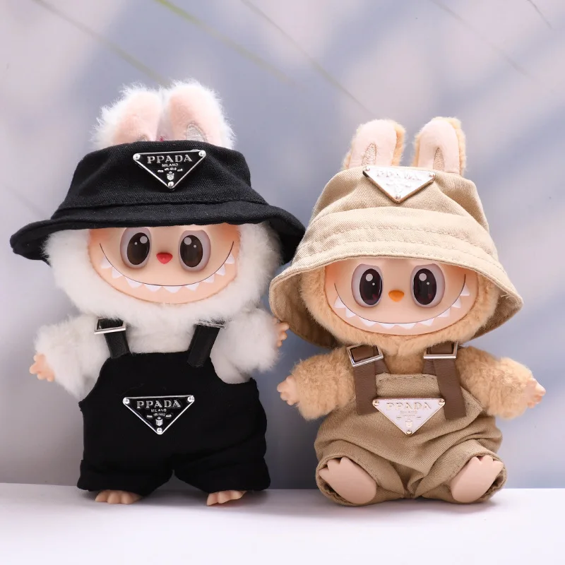 

For 17cm Labubus Mini Doll Luxury Clothing Outfit Hat Clothes Labubu II Strap Pants Set Sitting Cosplay Party Game Accessories